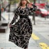 Çizgi Desen Z'ara Model Extra Rahat Seri Elbise