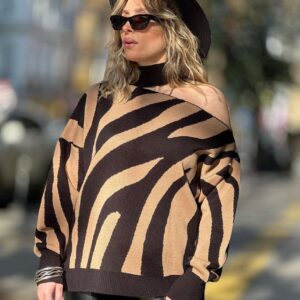 Zebra Desen Tasarım Kazak