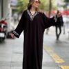 ÖZEL GÜMÜŞ SIRMA İŞÇİLİKLİ HEVAL KAFTAN ELBİSEMİZ